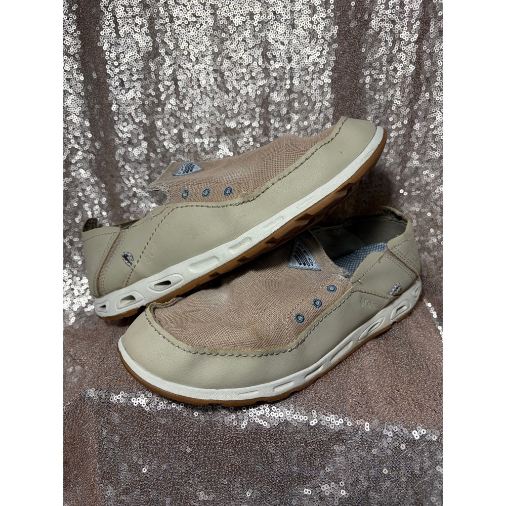 Columbia PFG Bahama Men's Slip-On Fishing Boat Shoes Tan Beige Size 10